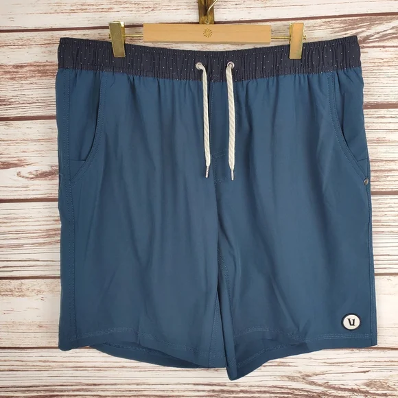 Vuori Mens XL Indigo 7" Lined Core Athletic Shorts                           #79 - Picture 2 of 12